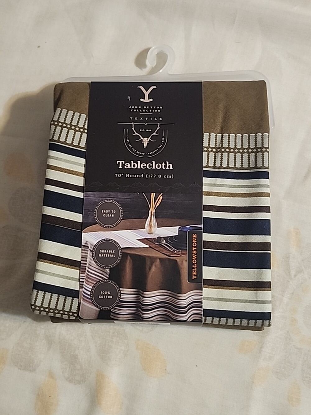 Yellowstone John Dutton Collection Textile Tablecloth 70" Round 100% Cotton